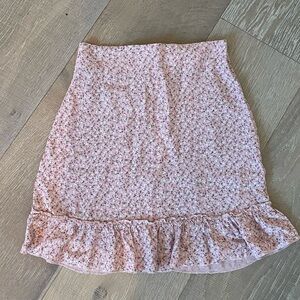 Brandy Melville Pink Floral Cara Skirt